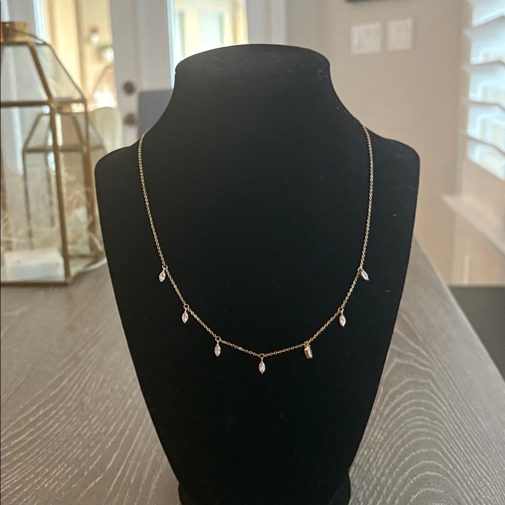 Melinda Maria Rain Shaker Necklace Gold/White Diamondettes